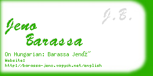 jeno barassa business card